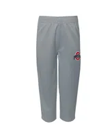 Infant Boys and Girls Scarlet, Gray Ohio State Buckeyes Red Zone Jersey Pants Set