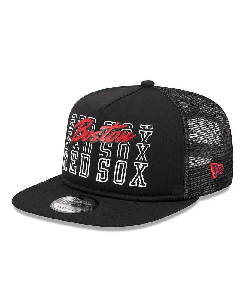 Men's New Era Black Boston Red Sox Street Team A-Frame Trucker 9FIFTY Snapback Hat