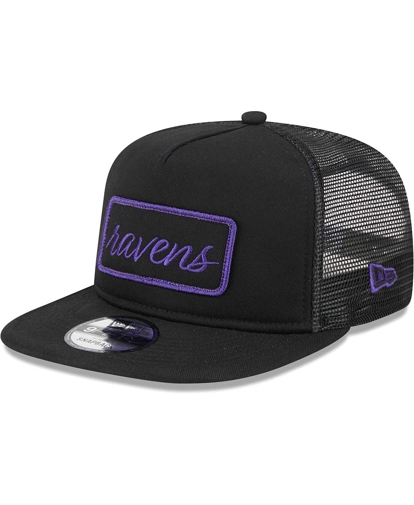 Men's New Era Black Baltimore Ravens Forum Trucker 9FIFTY Snapback Hat
