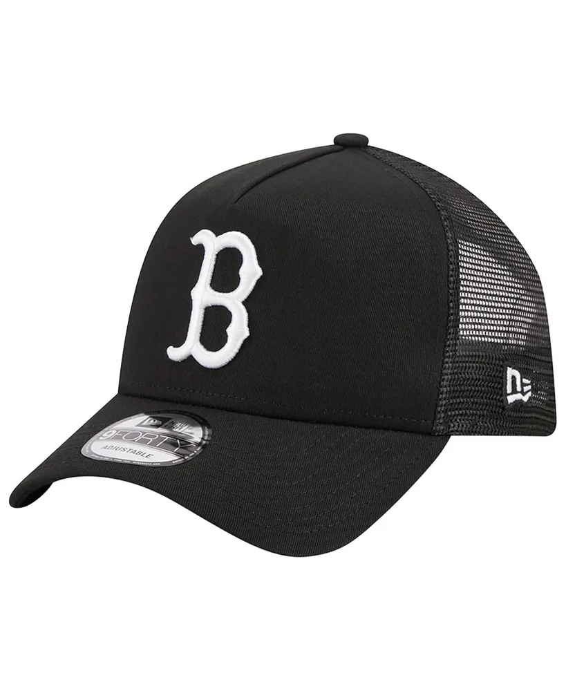 Men's New Era Black Boston Red Sox A-Frame 9FORTY Trucker Adjustable Hat