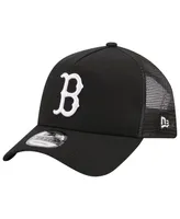 Men's New Era Black Boston Red Sox A-Frame 9FORTY Trucker Adjustable Hat