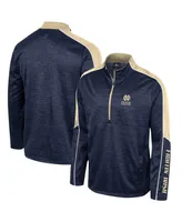 Men's Colosseum Navy Notre Dame Fighting Irish Marled Half-Zip Jacket