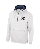 Men's Colosseum White Michigan Wolverines Half-Zip Hoodie