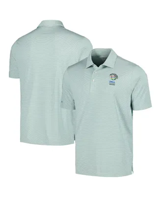 Men's Ahead Green Wgc-Dell Technologies Match Play Airstream Essential Feed Striped Polo Shirt