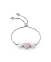 LuvMyJewelry Luv Me Love Heart Phospodorite Gemstone Sterling Silver Bolo Adjustable Women Bracelet