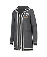 Women's Gameday Couture Charcoal Tennessee Volunteers One More Round Tri-Blend Striped Hooded Cardigan Sweater