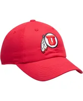 Men's Top of the World Red Utah Utes Primary Logo Staple Adjustable Hat