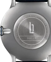 Lilienthal Berlin Unisex Huxley Silver Blue Navy Blue Leather Watch 40mm