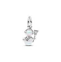 Pandora Cubic Zirconia Opalescent Snowman Dangle Charm