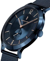 Lilienthal Berlin Men's The Classic Blue Rose Gold Navy Blue Stainless Steel Mesh Watch 42mm