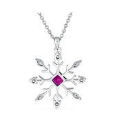 Holiday Party Christmas Pink Rose Cz Clear Cubic Zirconia Snowflake Necklace Pendant Dangling Earrings Jewelry Set For Women Lever Back .925 sterling