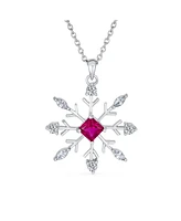 Holiday Party Christmas Pink Rose Cz Clear Cubic Zirconia Snowflake Necklace Pendant Dangling Earrings Jewelry Set For Women Lever Back .925 sterling