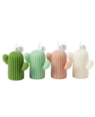 Ventray 4 Pcs 3" Cactus Shaped Scented Candle Set