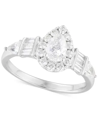 Diamond Pear Halo Engagement Ring (1-1/4 ct. t.w.) in 14k White Gold