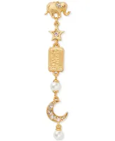 Kate Spade New York Gold-Tone Pave & Imitation Pearl Carnival Charm Linear Drop Earrings