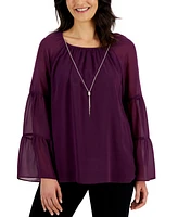 Jm Collection Women's Solid Tiered Necklace Top
