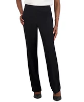 Kasper Pull-On Welt-Pocket Straight-Leg Pants, Women's & Plus