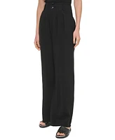 Dkny Women's Top-Stitched Crinkle Trousers