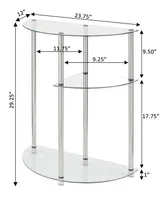 Designs2Go Classic Glass 3 Tier Display Entryway Hall Table