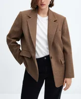 Mango Women's Long Lapel Blazer