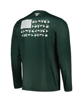 Men's Columbia Green Michigan State Spartans Terminal Shot Omni-Shade Long Sleeve T-shirt