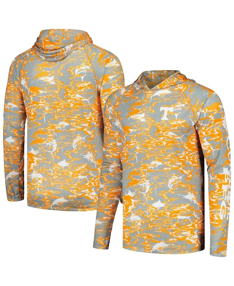 Men's Columbia Tennessee Orange Volunteers Pfg Terminal Tackle Omni-Shade Rippled Long Sleeve Hooded T-shirt