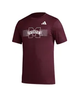 Men's adidas Maroon Mississippi State Bulldogs Pregame Aeroready T-shirt