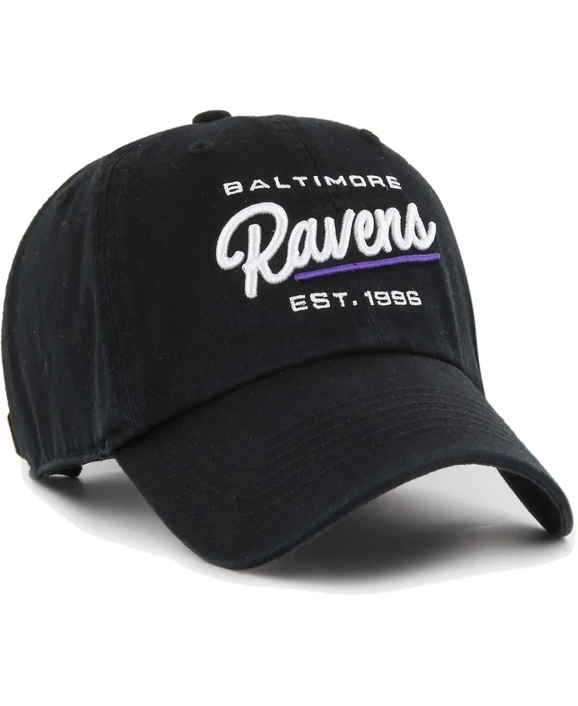 Women's '47 Brand Black Baltimore Ravens Sidney Clean Up Adjustable Hat