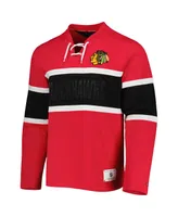 Men's Tommy Hilfiger Red Chicago Blackhawks Walter Lace-Up Long Sleeve Top