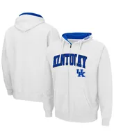 Men's Colosseum White Kentucky Wildcats Arch & Team Logo 3.0 Full-Zip Hoodie