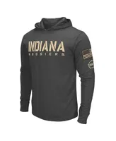 Men's Colosseum Charcoal Distressed Indiana Hoosiers Team Oht Military-Inspired Appreciation Hoodie Long Sleeve T-shirt