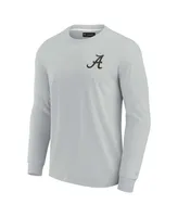 Men's and Women's Fanatics Signature Gray Alabama Crimson Tide Super Soft Long Sleeve T-shirt