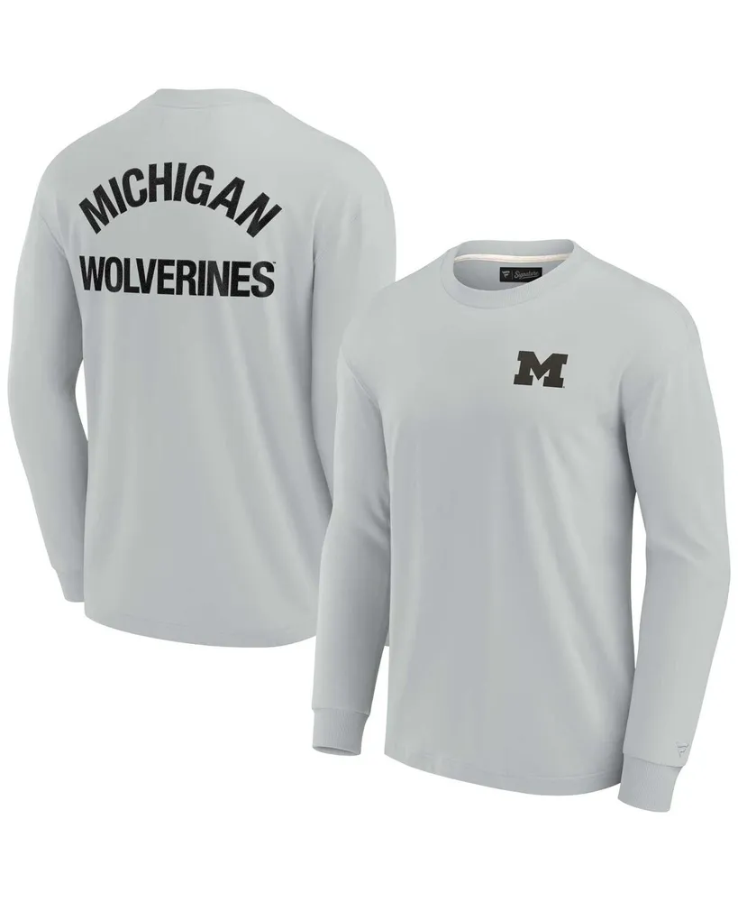 Fanatics Signature Men's and Women's Fanatics Signature Gray Michigan  Wolverines Super Soft Long Sleeve T-shirt