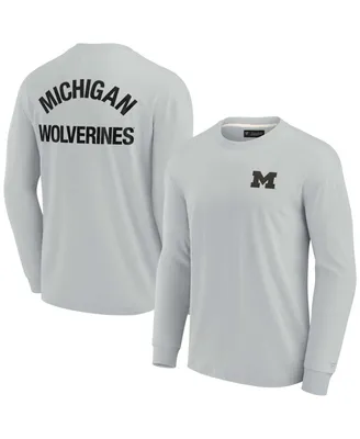 Men's and Women's Fanatics Signature Gray Michigan Wolverines Super Soft Long Sleeve T-shirt