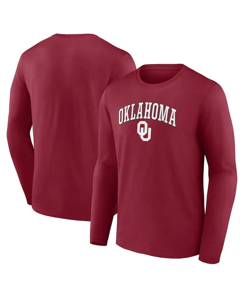 Men's Fanatics Crimson Oklahoma Sooners Campus Long Sleeve T-shirt