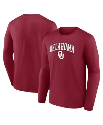 Men's Fanatics Crimson Oklahoma Sooners Campus Long Sleeve T-shirt