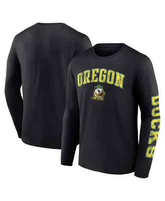 Men's Fanatics Oregon Ducks Distressed Arch Over Logo Long Sleeve T-shirt