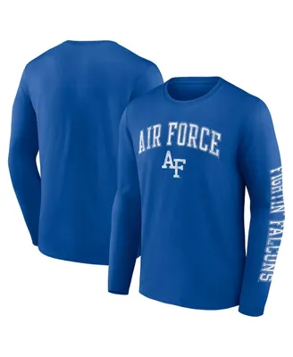 Men's Fanatics Royal Air Force Falcons Distressed Arch Over Logo Long Sleeve T-shirt