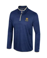 Men's Colosseum Navy Notre Dame Fighting Irish Wright Quarter-Zip Windshirt