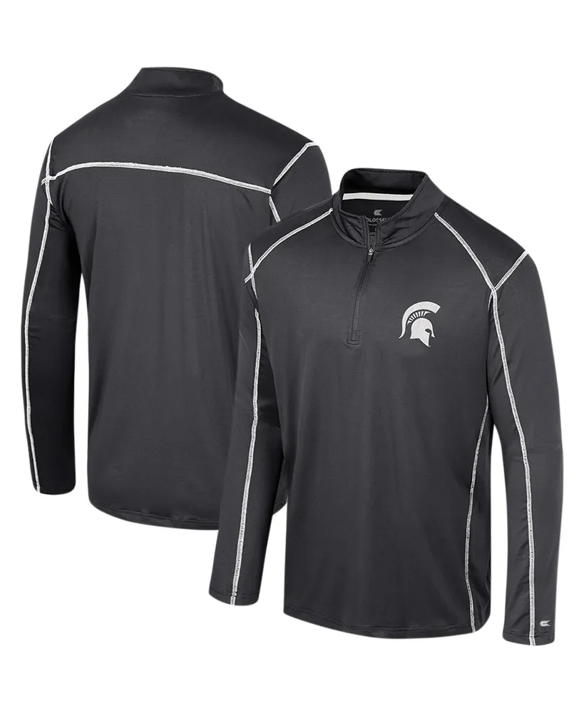 Men's Colosseum Black Michigan State Spartans Cameron Quarter-Zip Windshirt