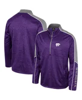 Men's Colosseum Purple Kansas State Wildcats Marled Half-Zip Jacket