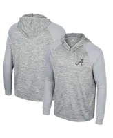 Men's Colosseum Gray Alabama Crimson Tide Cybernetic Raglan Quarter-Zip Hooded Top