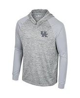 Men's Colosseum Gray Kentucky Wildcats Cybernetic Raglan Quarter-Zip Hooded Top