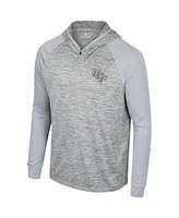 Men's Colosseum Gray Ucf Knights Cybernetic Raglan Quarter-Zip Hooded Top