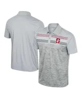 Men's Colosseum Gray Stanford Cardinal Cybernetic Polo Shirt