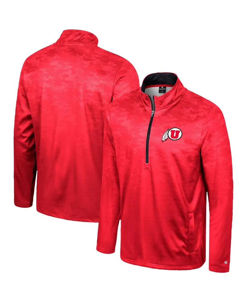 Men's Colosseum Red Utah Utes The Machine Half-Zip Jacket