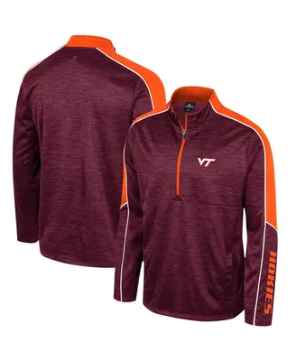 Men's Colosseum Maroon Virginia Tech Hokies Marled Half-Zip Jacket