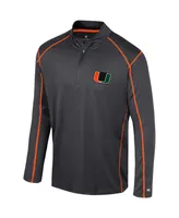 Men's Colosseum Black Miami Hurricanes Cameron Quarter-Zip Windshirt