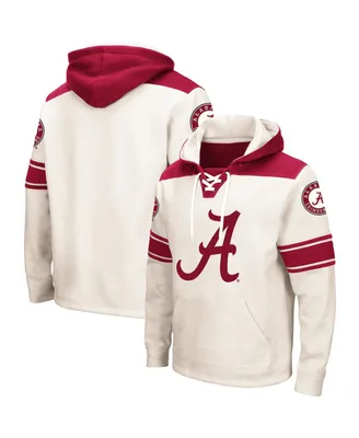 Men's Colosseum Cream Alabama Crimson Tide 2.0 Lace-Up Hoodie