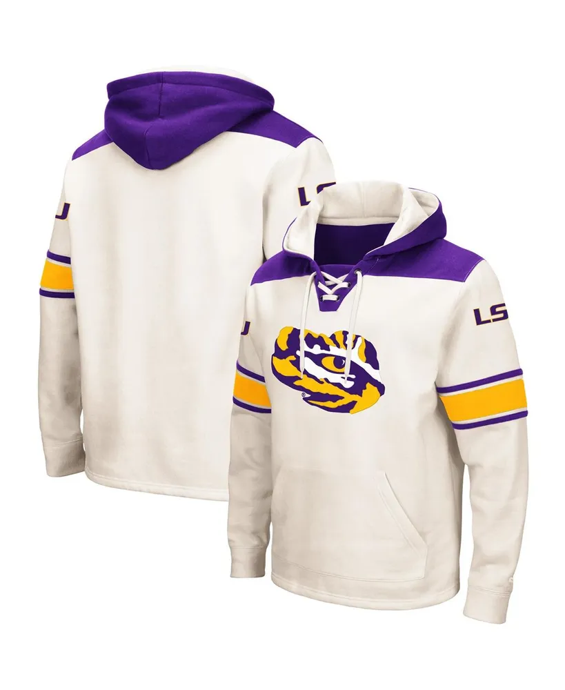 Men's Colosseum Cream Lsu Tigers 2.0 Lace-Up Hoodie